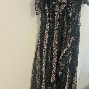 Floral Black Women Dress